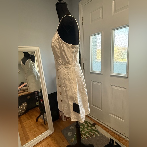 Lulu's White Button-Front Mini Dress - Picture 11 of 12